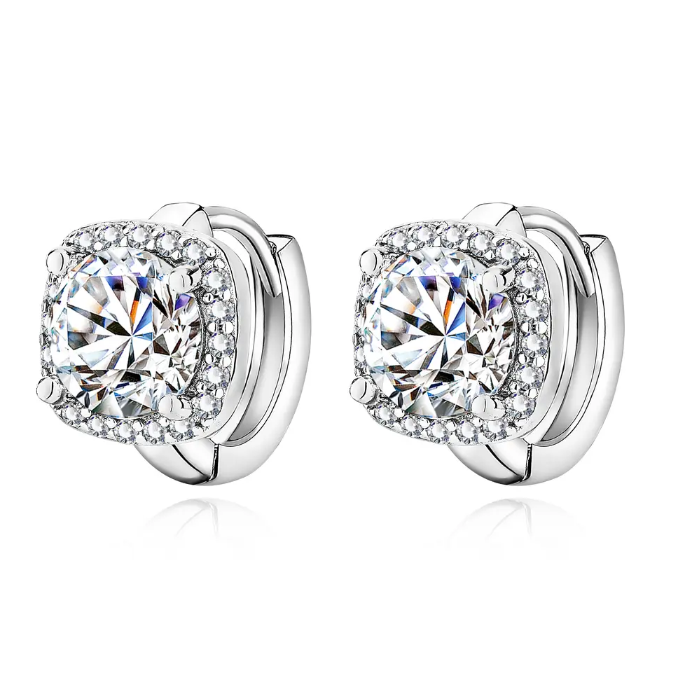 Florence | Round Stone Hoop Earrings