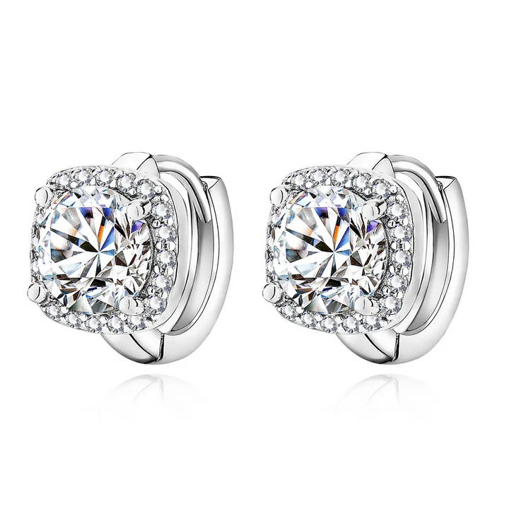 Florence | Round Stone Hoop Earrings