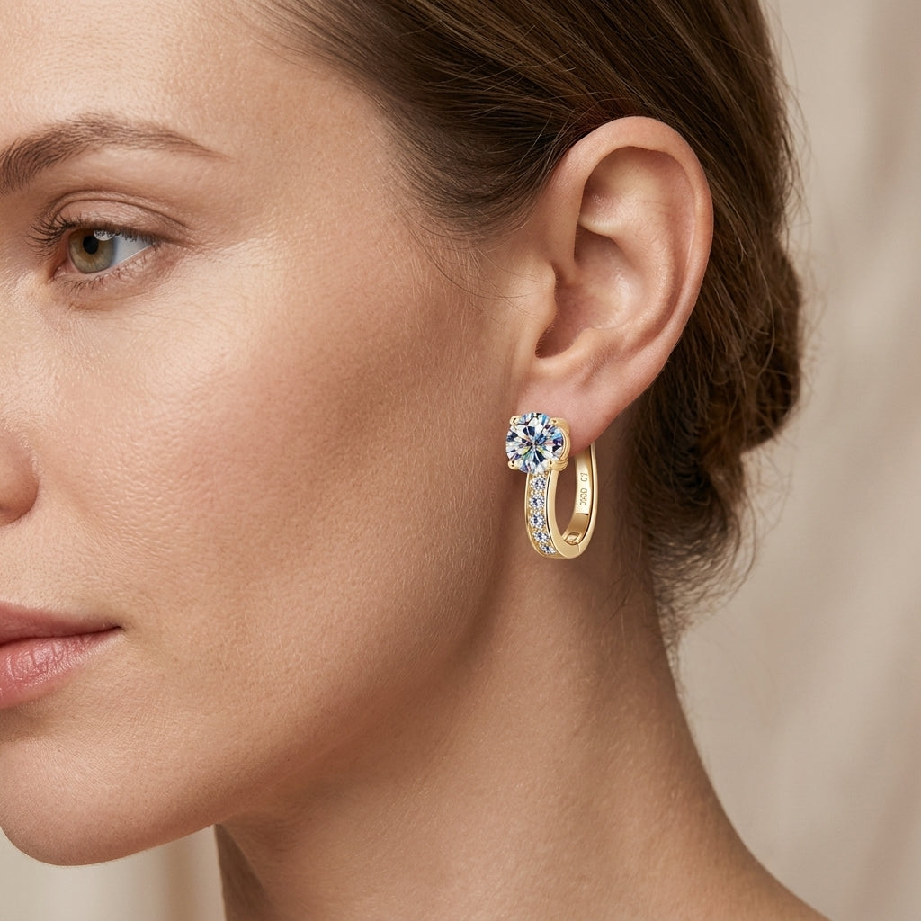 Argo | Moissanite Hoop Earrings