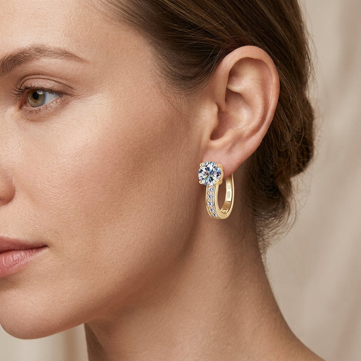 Argo | Moissanite Hoop Earrings