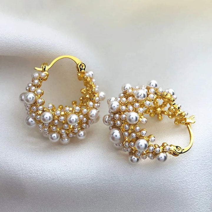 Pearl | Vintage Pearl Hoop Earrings