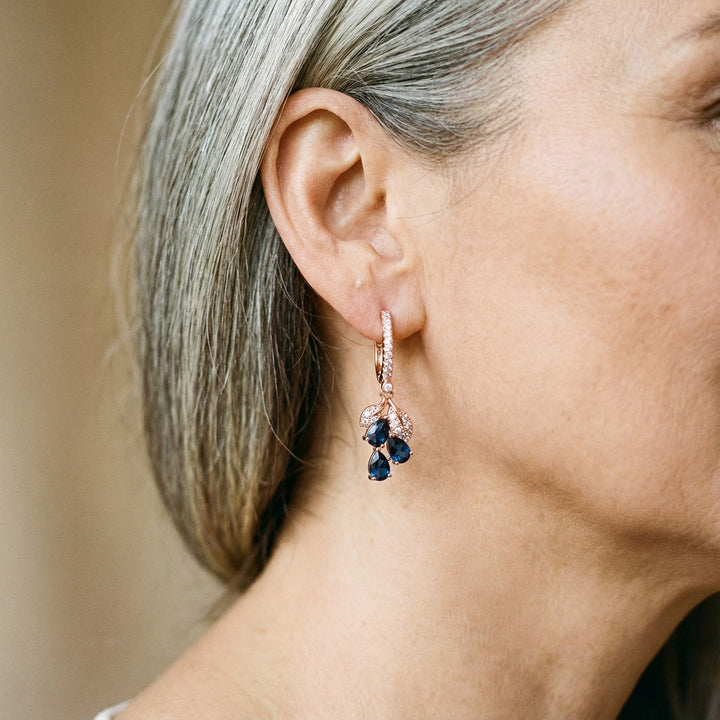 Iris | Blue Crystal Drop Earrings