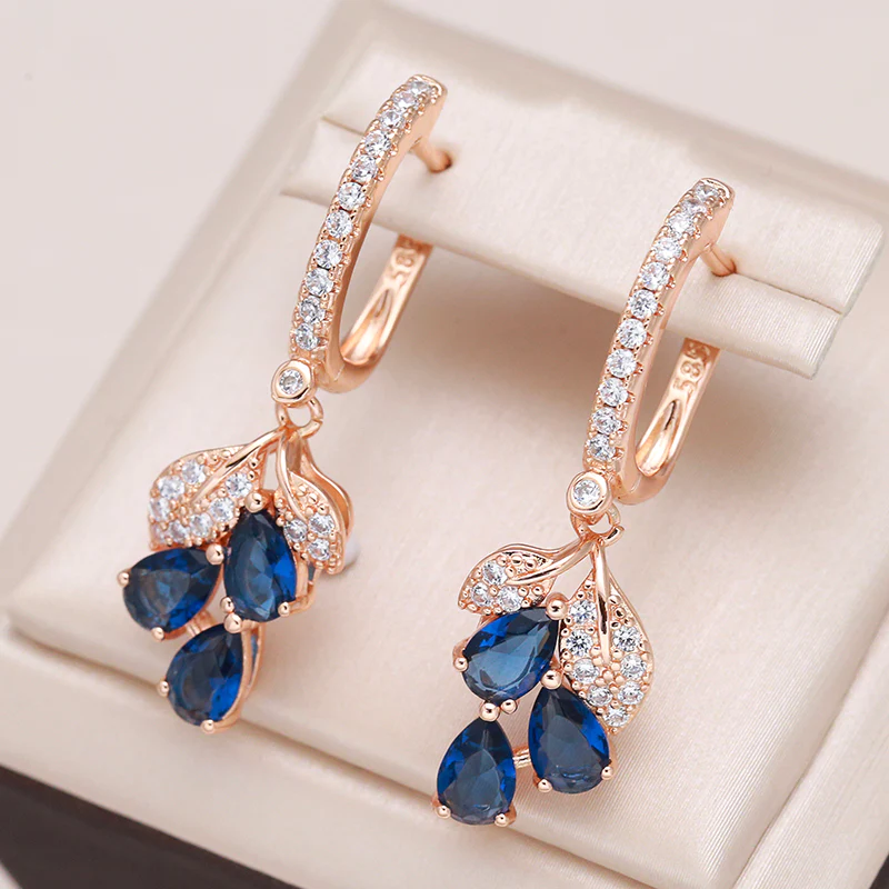 Iris | Blue Crystal Drop Earrings