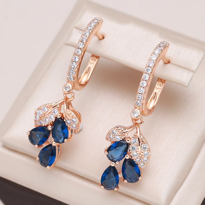 Iris | Blue Crystal Drop Earrings