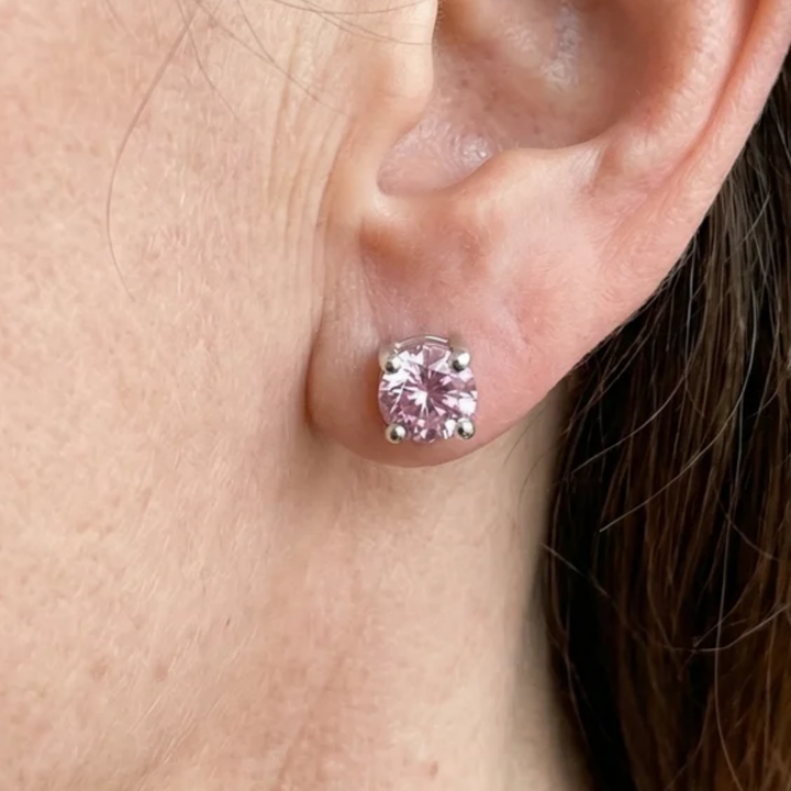 Rosie | Pink Sapphire Stud Earrings