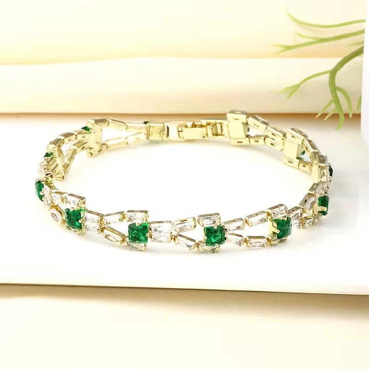 Grace | Green Link Tennis Bracelet