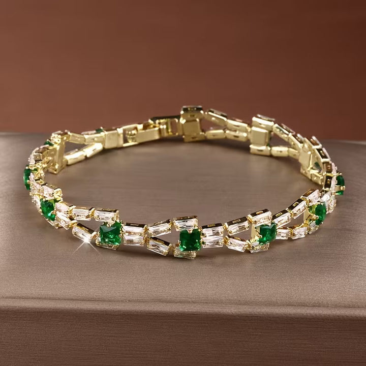 Grace | Green Link Tennis Bracelet