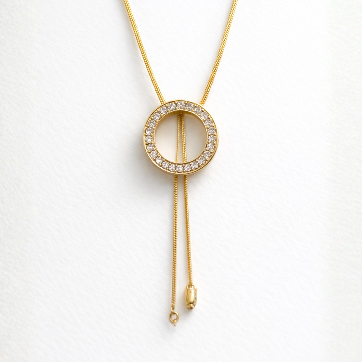 Vintage Gold Adjustable Circle Necklace