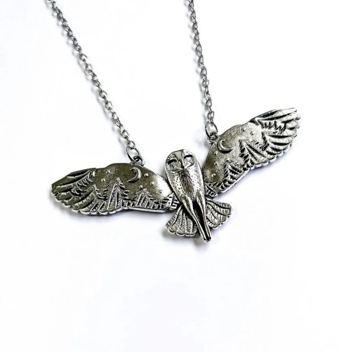 Vintage Owl Moon Necklace