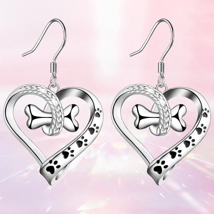 2-Piece Jewelry Set with Paw, Heart & Bone Charms