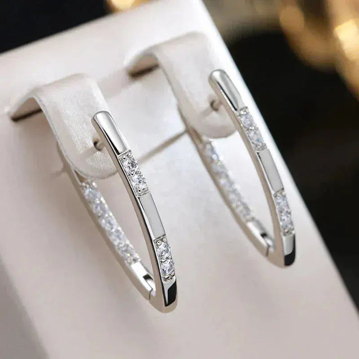 Challenging Earrings with Zirconia Stones