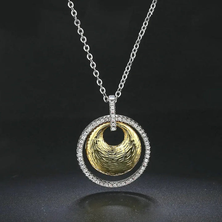 Vintage Silver & Gold Twirl Design Necklace