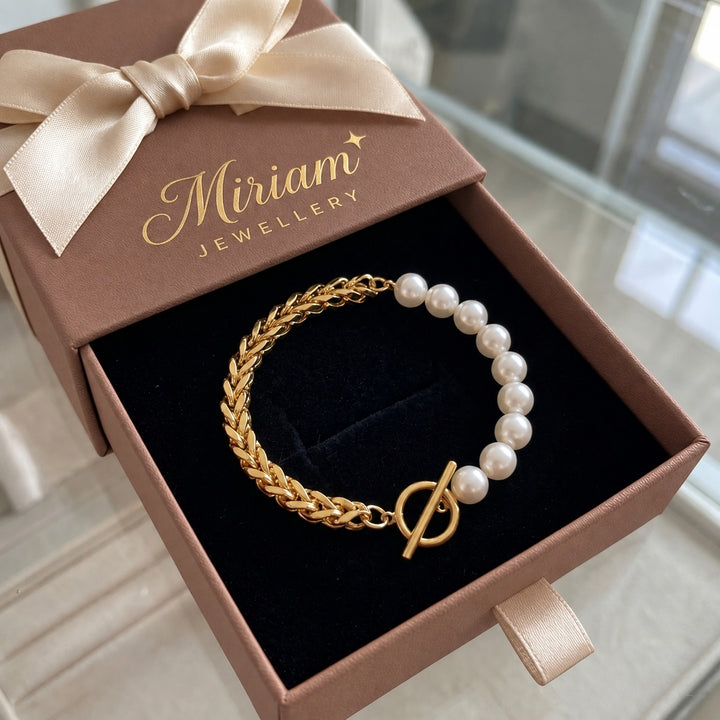 Daisy | Pearl and Chain Bracelet