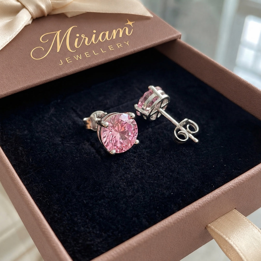 Rosie | Pink Sapphire Stud Earrings