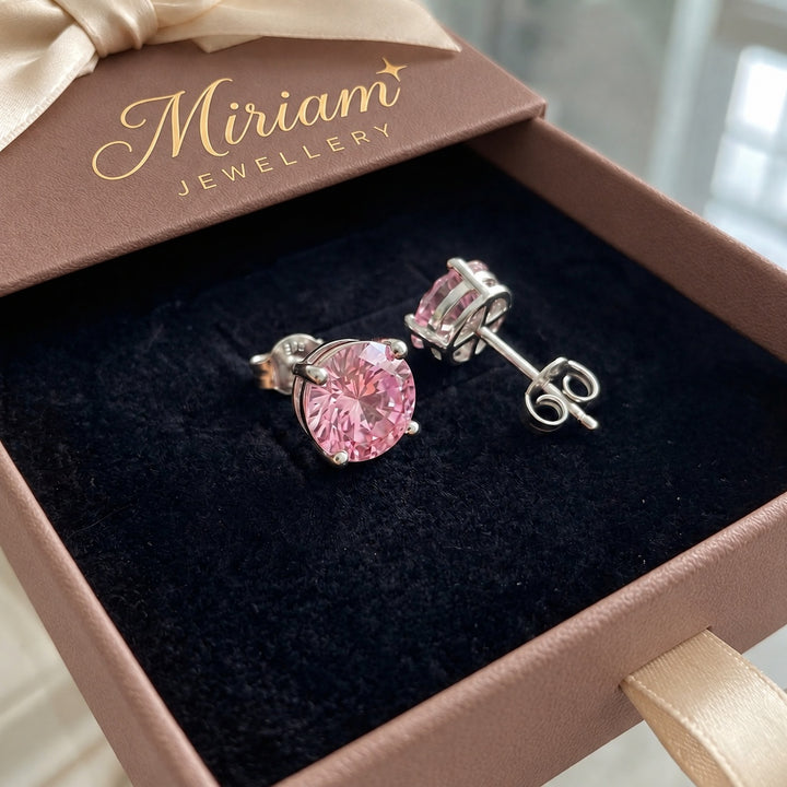 Rosie | Pink Sapphire Stud Earrings