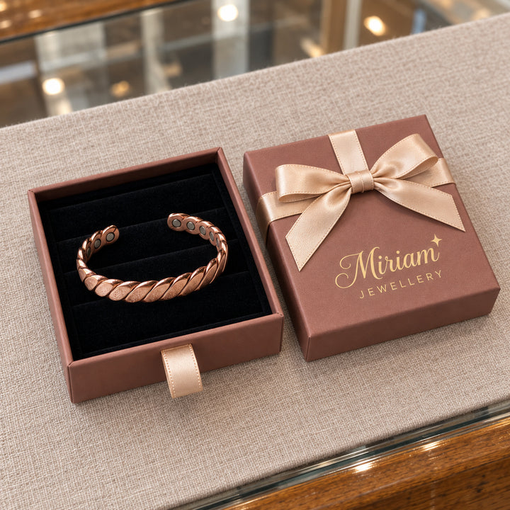 Miriam's Bough Copper Bracelet in a Miriam Jewellery gift box